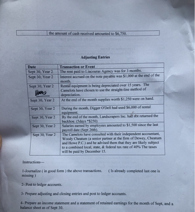 account is still still need to be done and prepare adjusting and