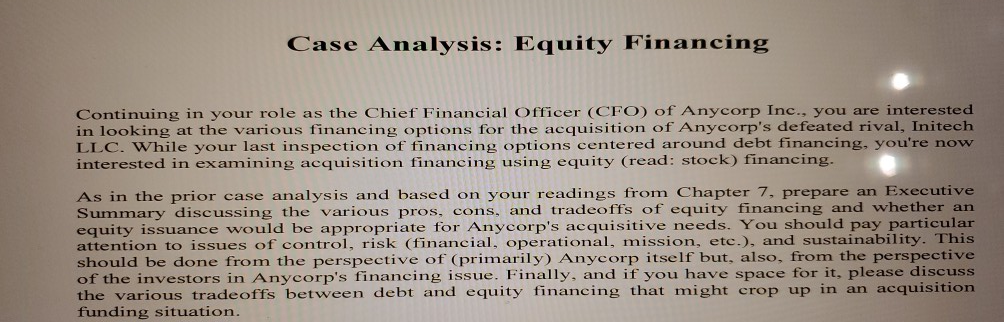 1,000 words please will rate Case Analysis: Equity Financing Continuing in