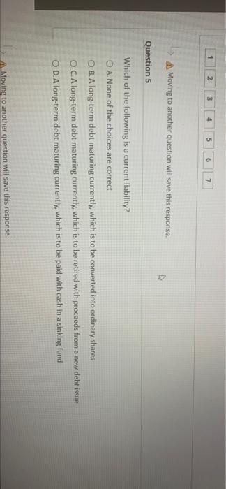  1 IN 2 3 4 6 7 Moving to another question