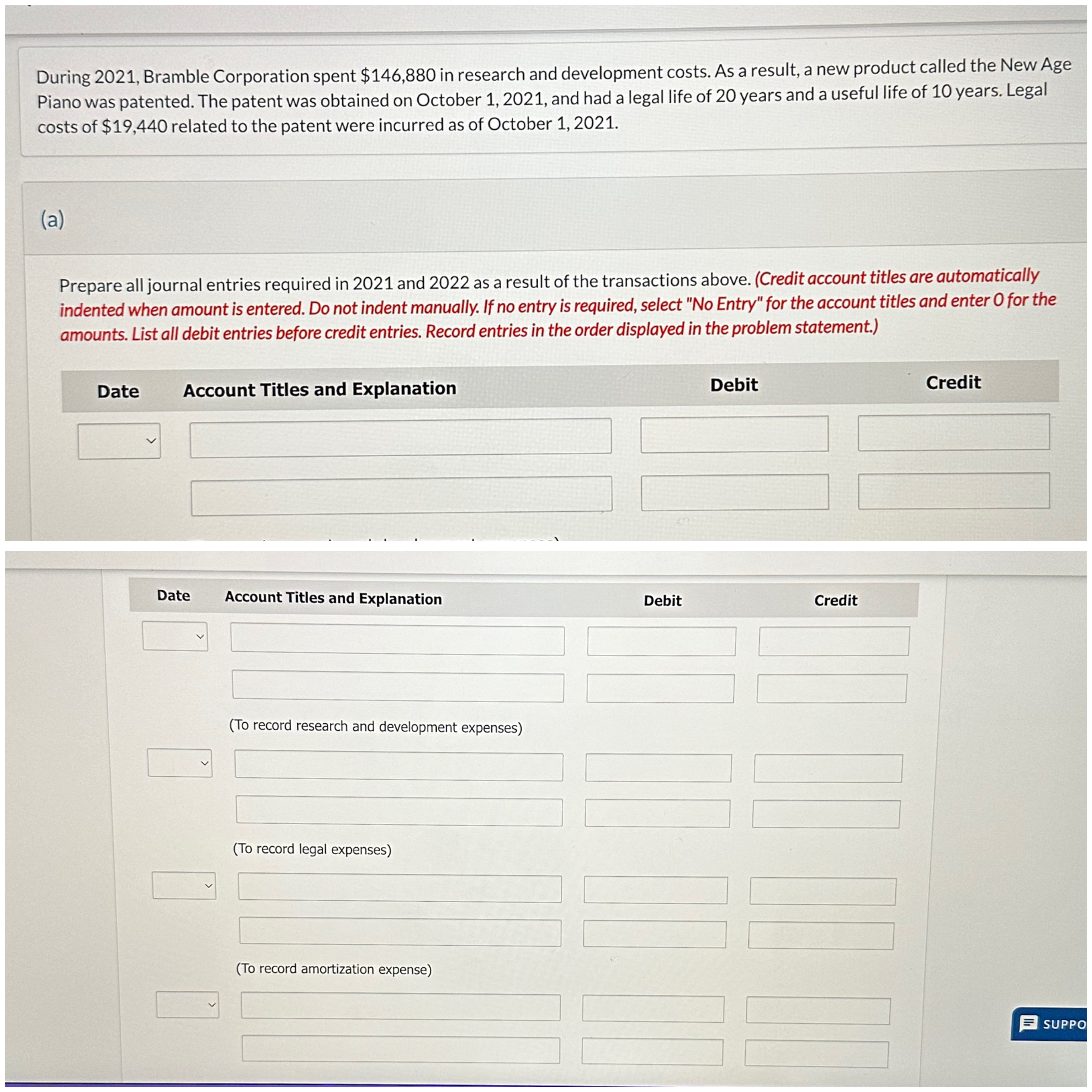  During 2021, Bramble Corporation spent $146,880 in research and development costs.