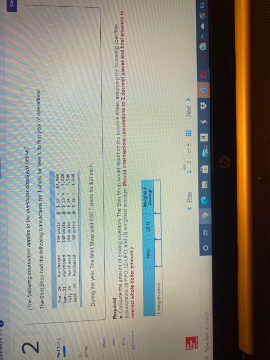  help with answer and explaination please !! omewo Ch 2 (The
