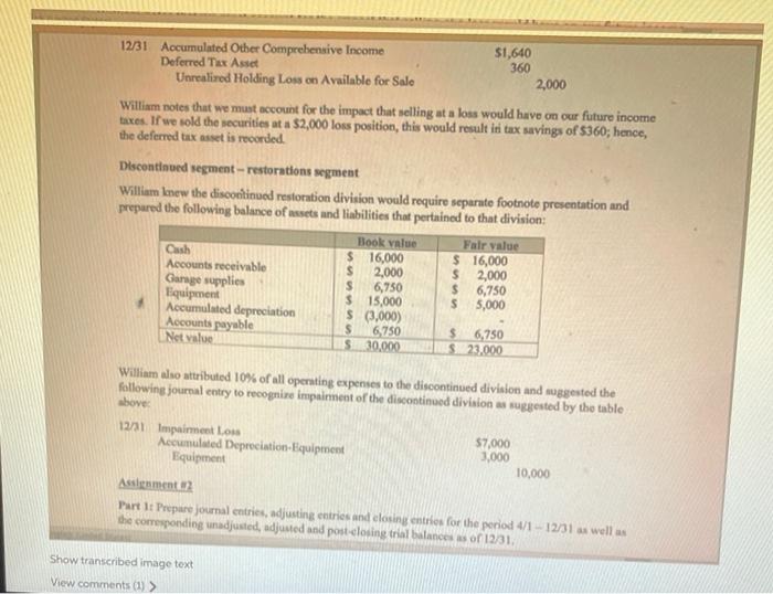 The old equipment had a historical cost of $10,000, accumulated depreciation of