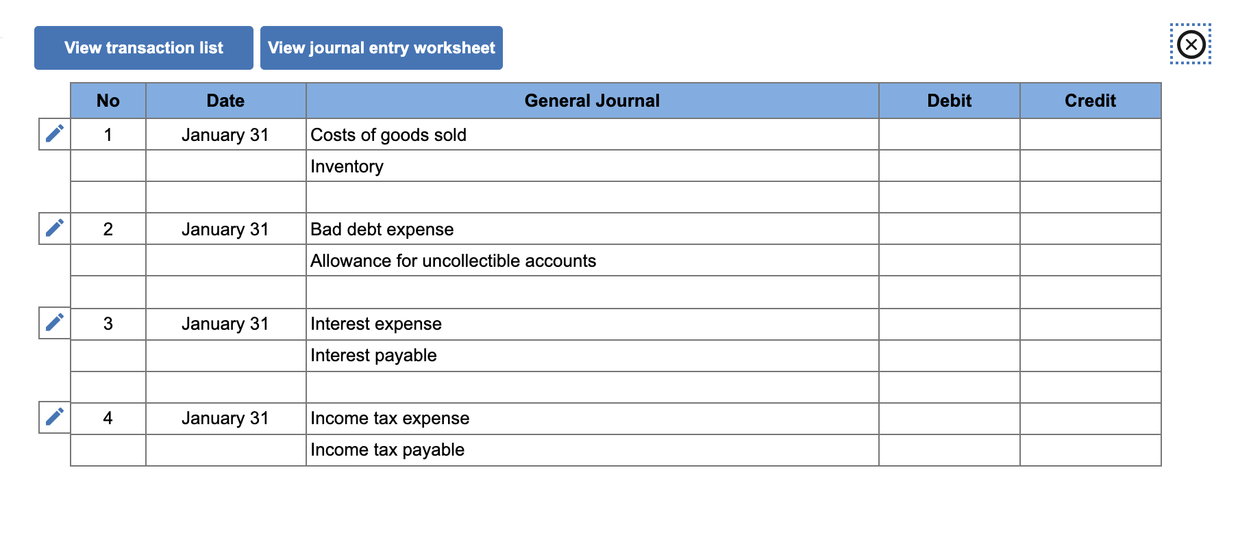 displayed below.) On January 1, 2021, the general ledger of Big Blast