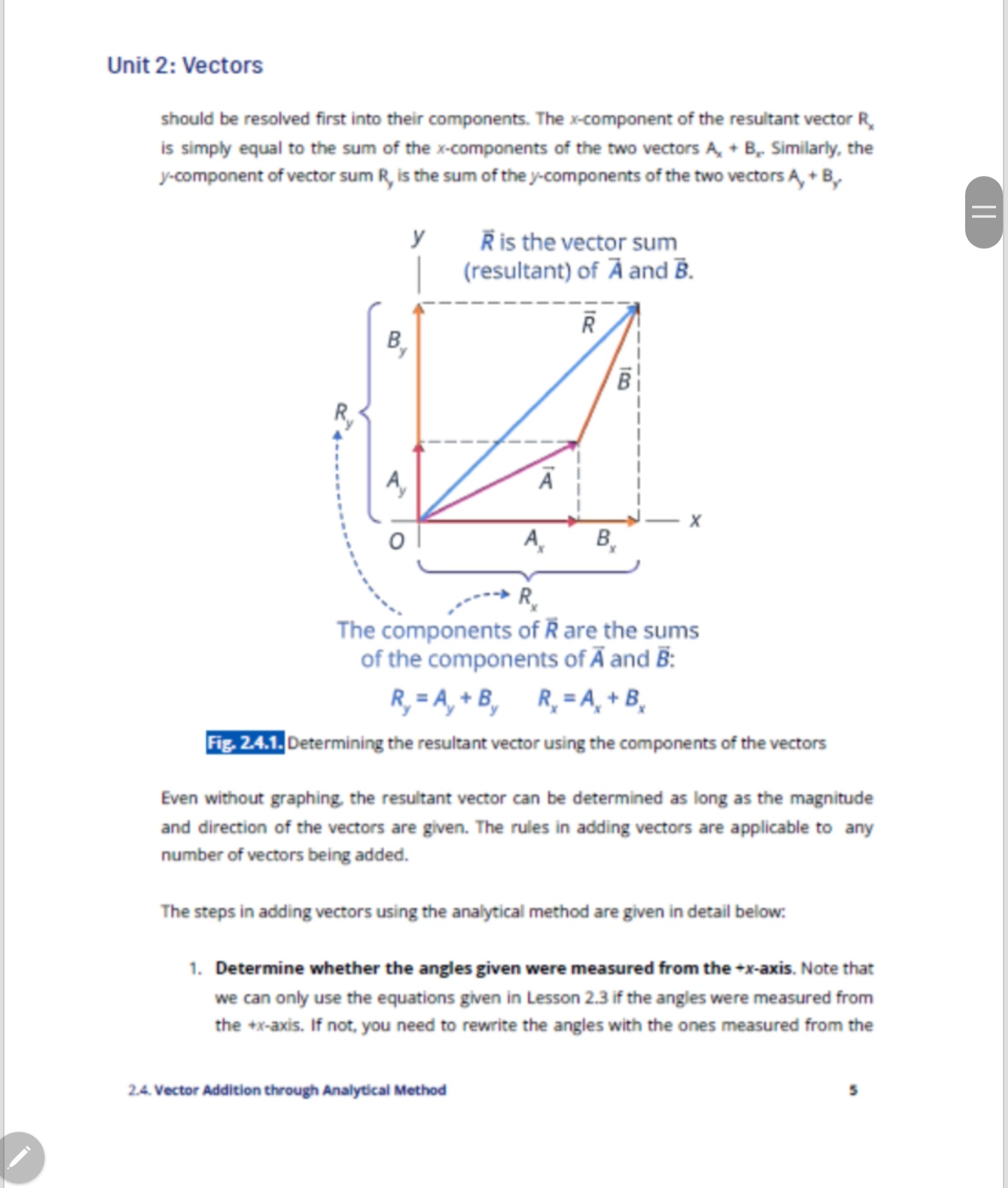 calculate the magnitude of the resultant vector. 5. The x-component of the