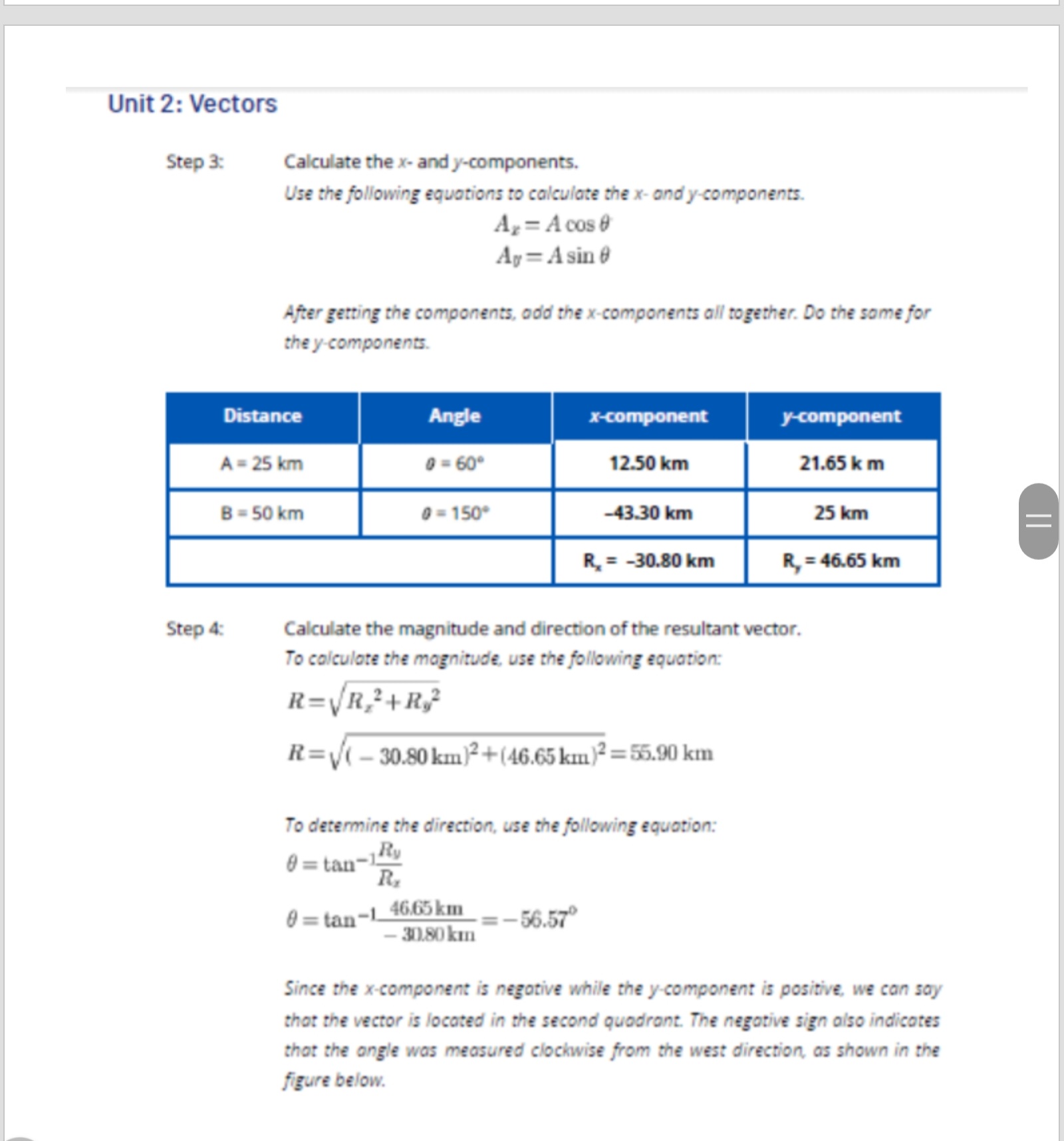 analytical method involves adding the of the vectors. 9. The analytical method