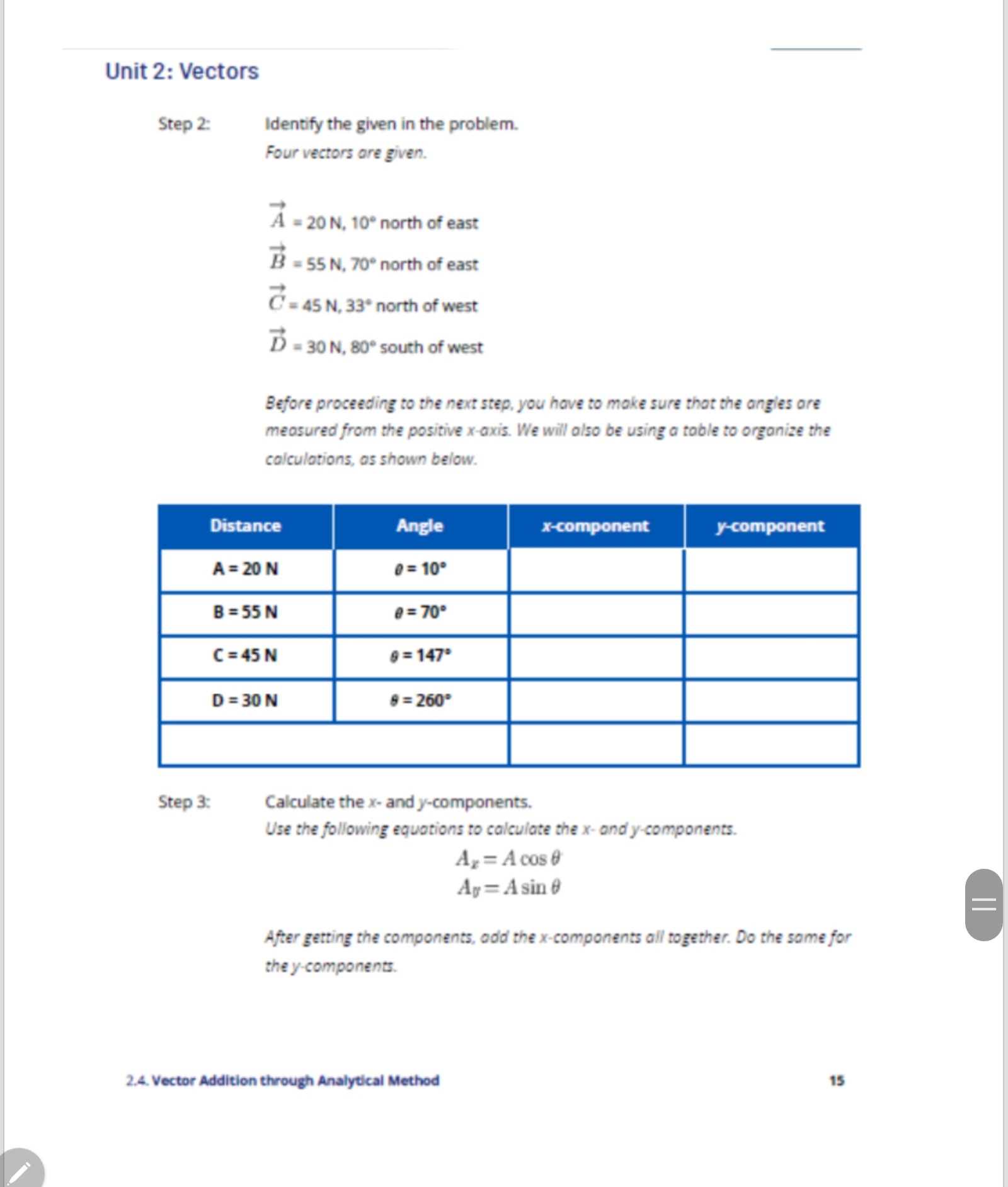 = 15 km, east 2. C - 6 m/s', 100-; D- 9