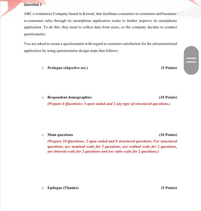 please solve this question. ABC e-commerce Company based in Kuwait, that facilitates