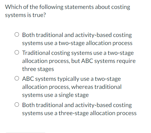 a(n): O Cost driver O Activity dictionary Allocation rate Financial measure Which