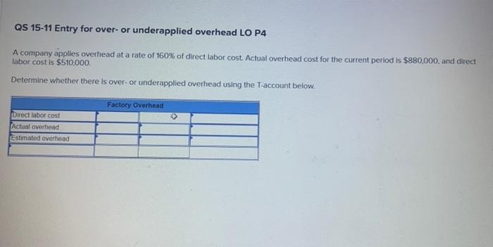  QS 15-11 Entry for over- or underapplied overhead LO P4 A