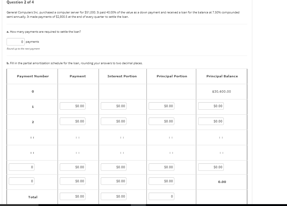 Question 2 of 4 General Computers Inc. purchased a computer server