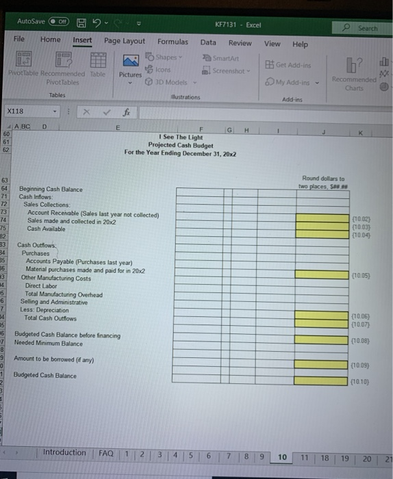 27 1. Production Budget 28 29 2. Materials Budget 30 38 3.