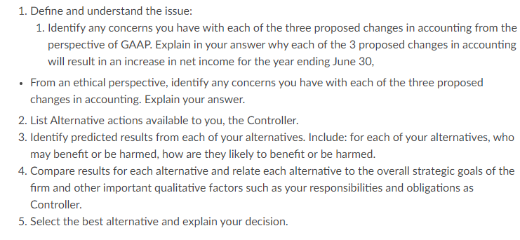 1. Define and understand the issue: 1. Identify any concerns you