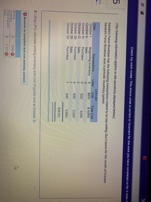  Check my work mode: This shows what is correct or incorrect