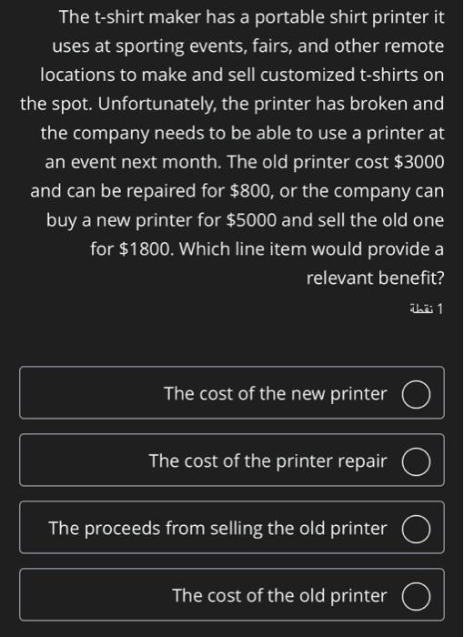  The t-shirt maker has a portable shirt printer it uses at