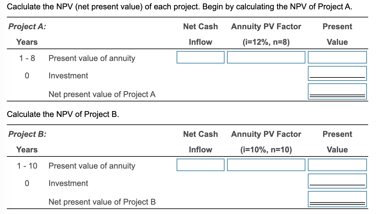 net cash inflows of $53,000. Preston Products requires an annual return of