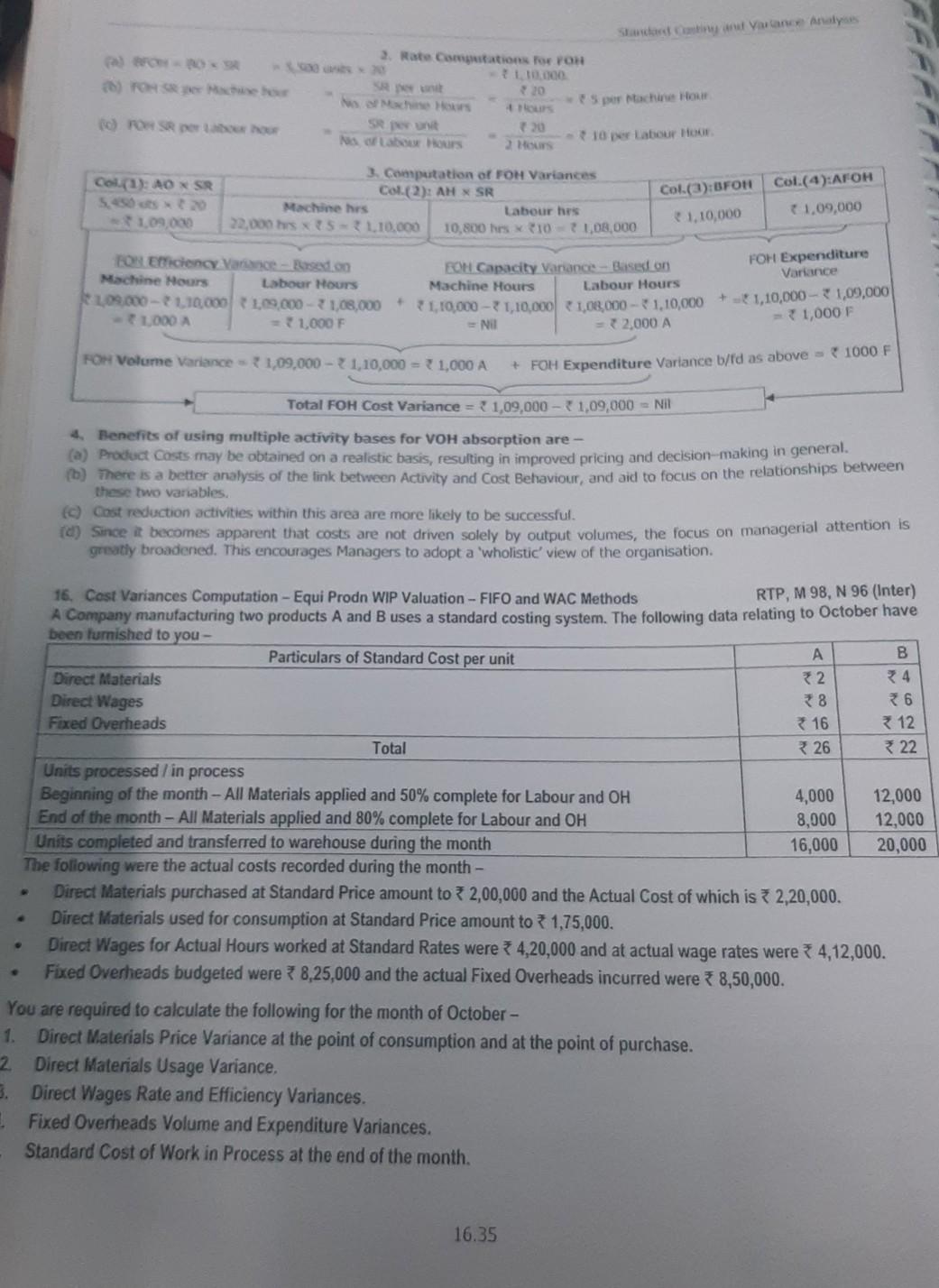 do it like project report approx 2000 words Standard Varance Analysis