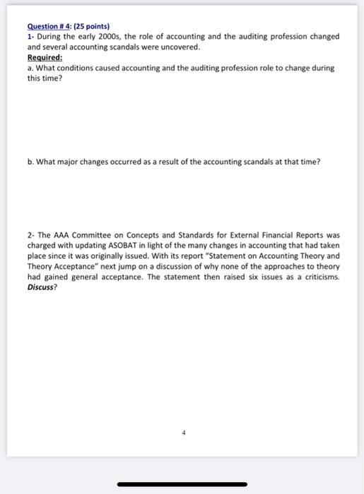  Question #4: (25 points) 1. During the early 2000s, the role