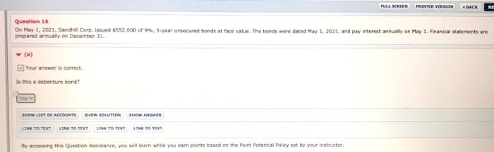  FULLSCREEN PRINTER VERSION BACK NE Question 15 On May 1, 2021,