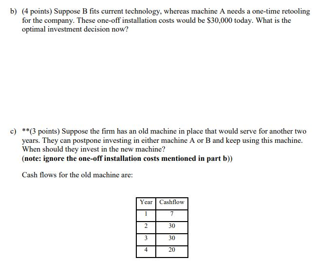 Thank you so much! Consider the following capital budgeting problem. The following
