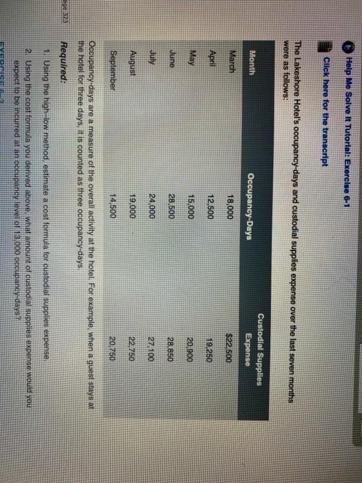  Help Me Solve It Tutorial: Exercise 6-1 Click here for the