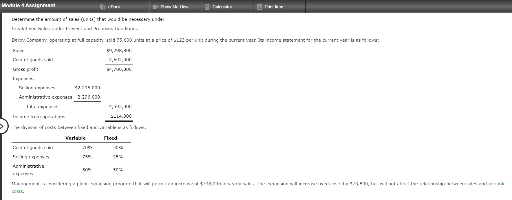  Module 4 Assignment eBook Show Me How Calculator Print Item Determine