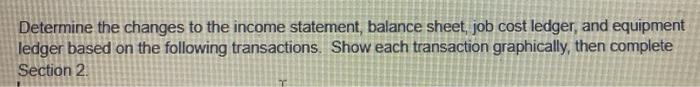 example a. b 1. Section 1 Determine the changes to the income
