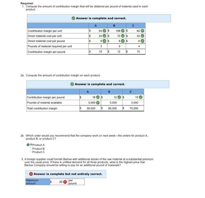of a Constrained Resource [LO10-5, LO10-6] Barlow Company manufactures three products: A,