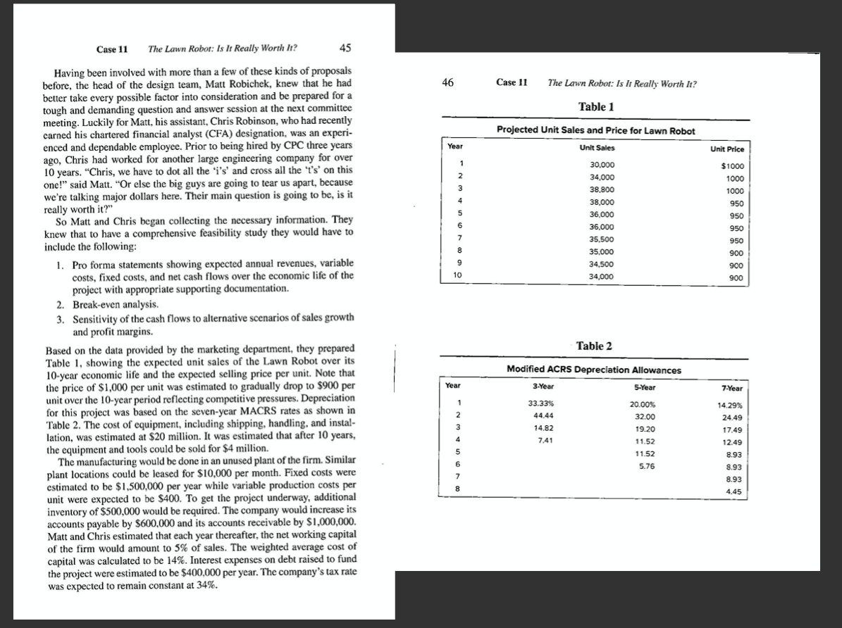 It? Questions: 1. Prepare a pro forma statement showing the annual cash