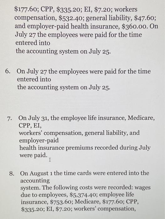 11 the time cards were entered into the accounting system. The following