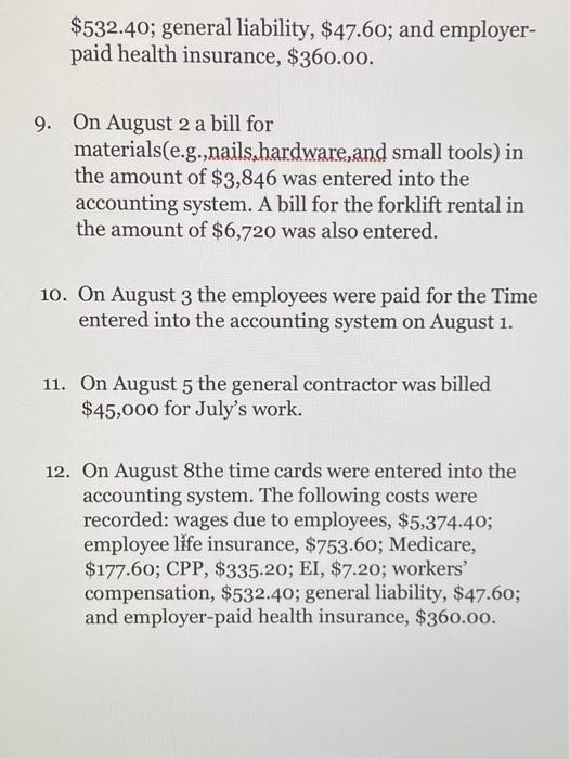 costs were recorded: wages due to employees, $4,299.52; employee life insurance, $602.88;