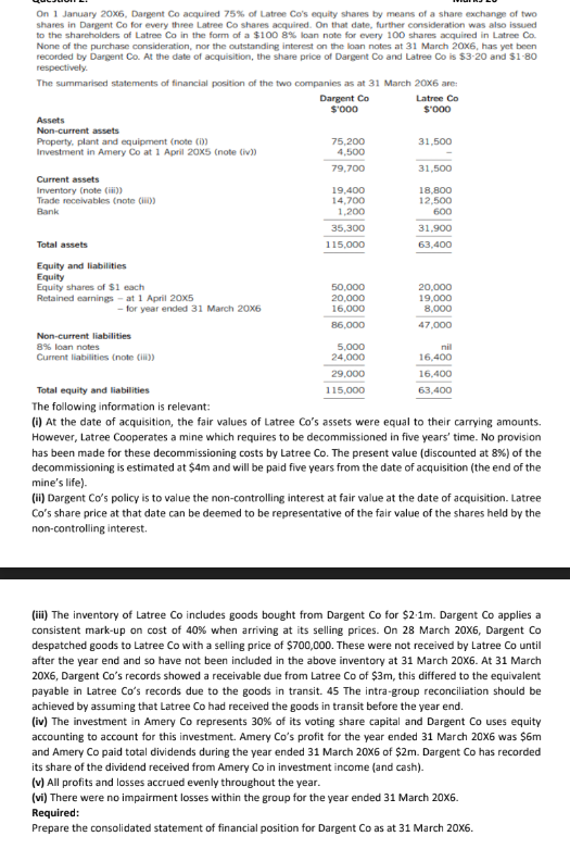 Old MathJax webview please close my question On 1 January 20X6, Dargent