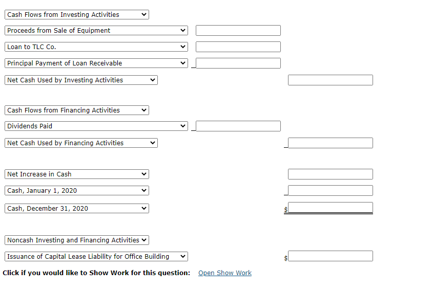 showing the increase (decrease) from 2019 to 2020. COMPARATIVE BALANCE SHEETS Increase