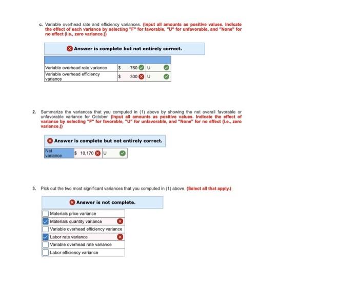 3. Problem 8-18B Comprehensive Variance Analysis [LO8-4, LO8-5, LO8-6] Michiana Company's Benton