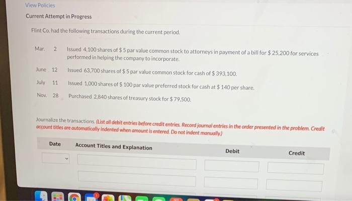  View Policies Current Attempt in Progress Flint Co, had the following