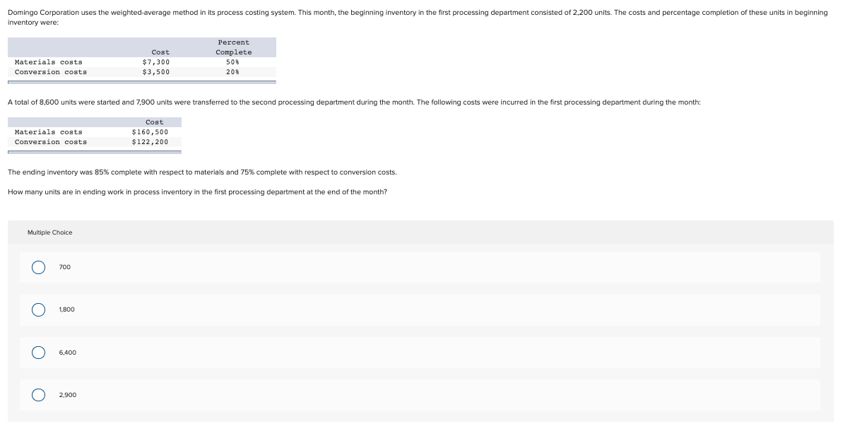 The following data pertain to its Assembly Department for September. Percent Complete
