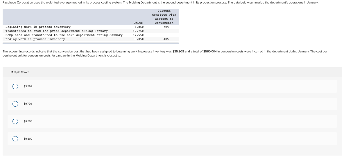 Units started into production during September Units completed during September and transferred