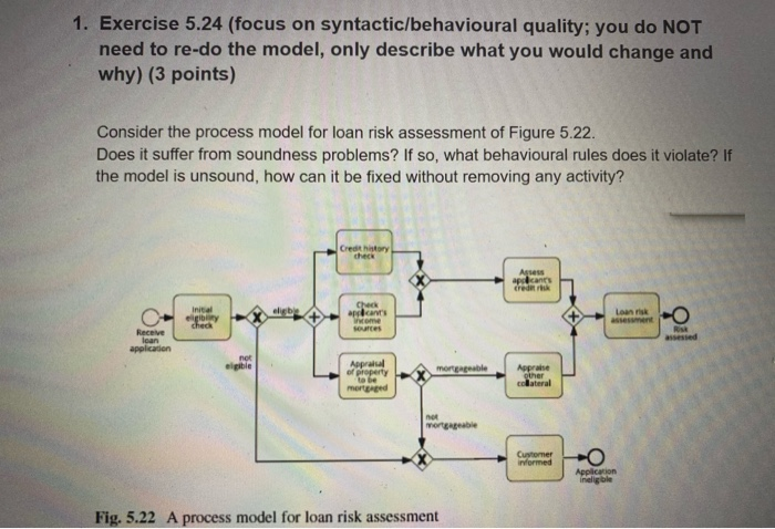  1. Exercise 5.24 (focus on syntactic/behavioural quality; you do NOT need