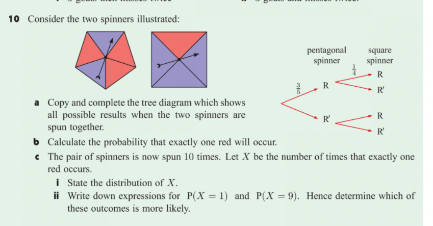10 Consider the two spinners illustrated: pentagonal square spinner spinner Al-