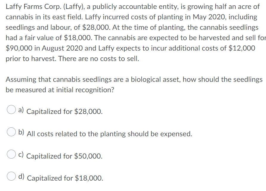 an example of bearer plants? a) Broccoli plants that are grown and