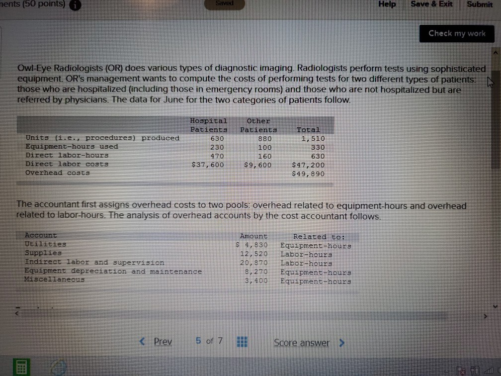 ments (50 points) i Saved Help Save & Exit Submit Check