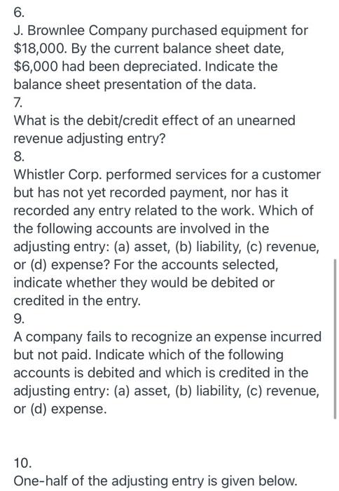 to adjusting the accounts. 2. Susan Zupan, a lawyer, accepts a legal