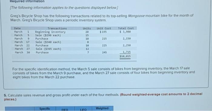 I need help with finding the LIFO cost of goods sold and