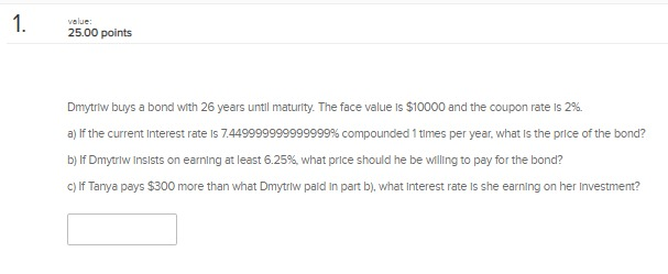 Please explain the steps and details and mention formulas (2 decimal places)
