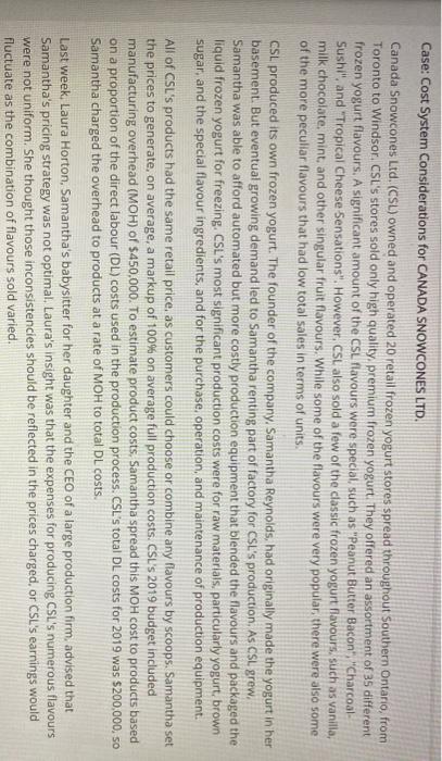 cases due at the beginning of the class that will be provided