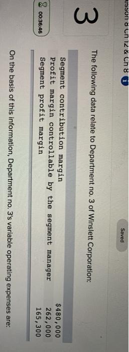  esson 8 en 12 & Ch 8 61 Saved The following