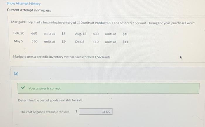  Show Attempt History Current Attempt in Progress Marigold Corp. had a