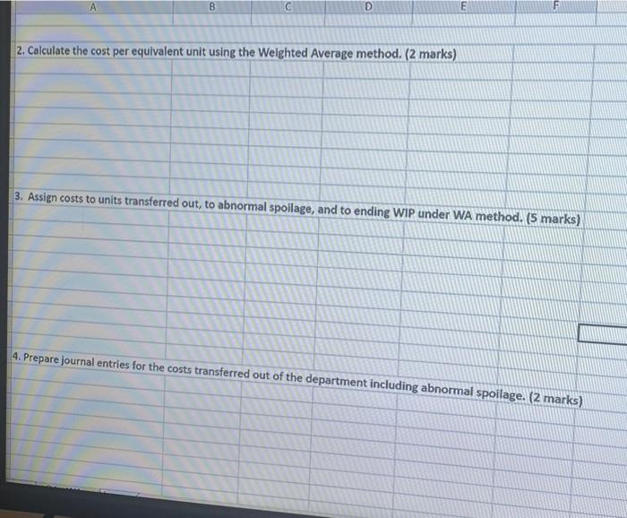Weighted Average, Spoilage (19 marks) Version C S & S Co. uses