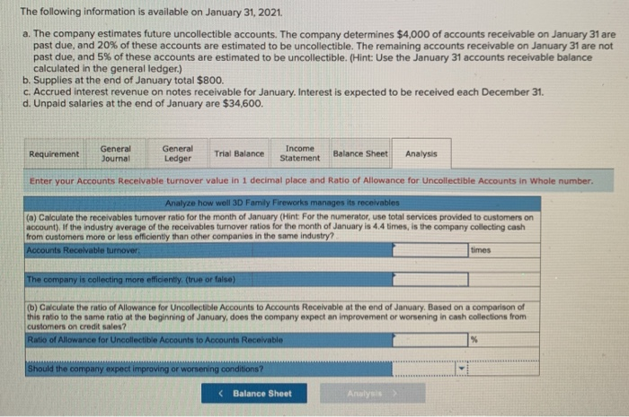 $3,000 Accounts Cash Accounts Receivable Allowance for Uncollectible Accounts Supplies Notes Receivable