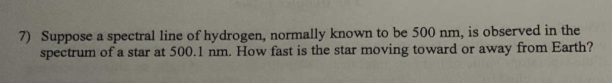 can drop the negative sign for the speed! 1) When the spectrum