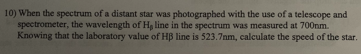 of a distant star was photographed with the use of a telescope